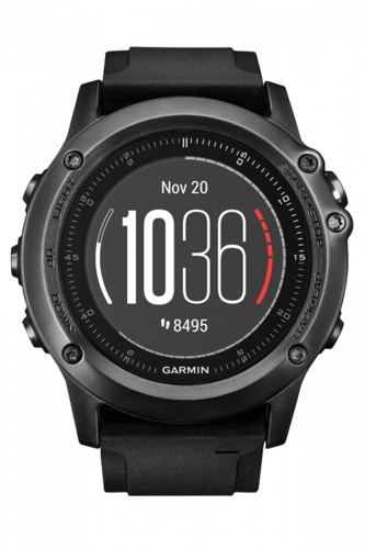 Фото FENIX 3 SAPPHIRE HR с черным ремешком и встроенным пульсометром